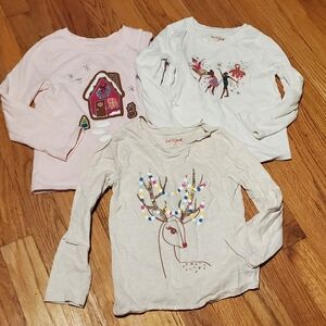Lot bundle 4t girls holiday Christmas winter long sleeve tops shirts